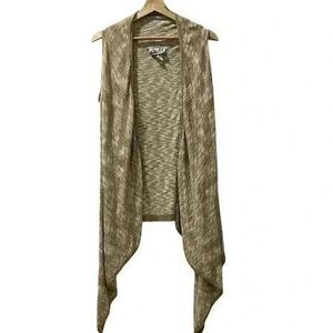 212 Womens Beige Sleeveless Open Cardigan Size Medium